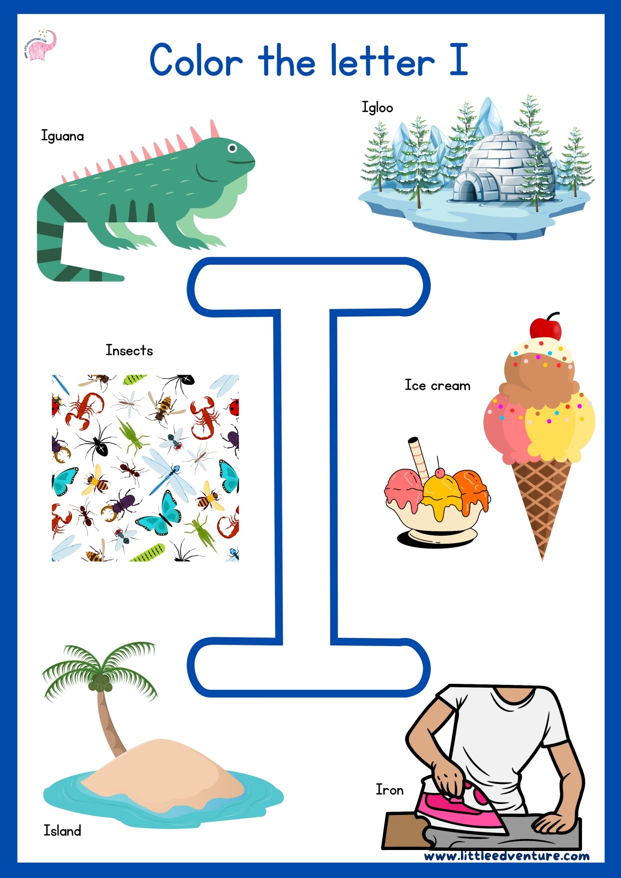 Letter Ii Examples Alphabet Letter Ii Printable Worksheets PDF – Little Edventure